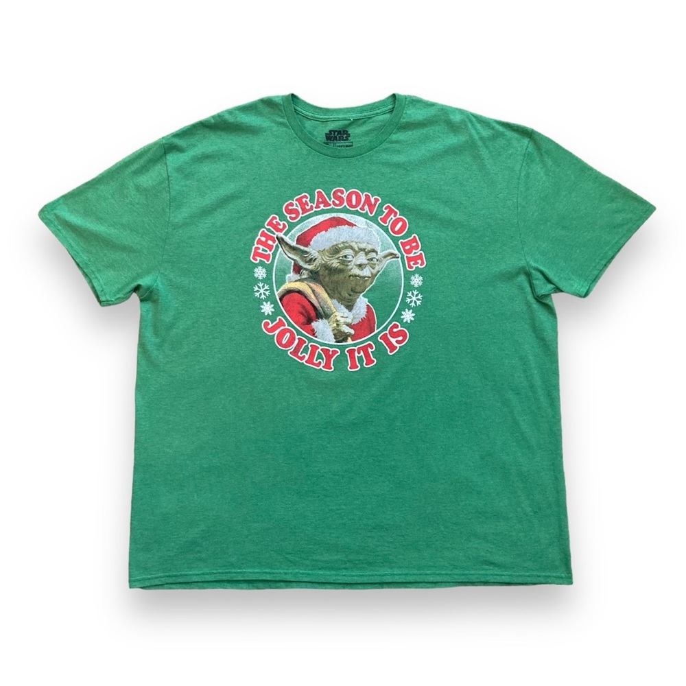 Star Wars Holiday Christmas Yoda print graphic t-shirt, Sz XL